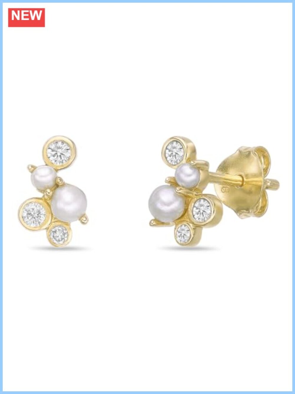 18k Yellow Gold Plated 925 Sterling Silver Lab Grown Diamond Stud Earrings Women